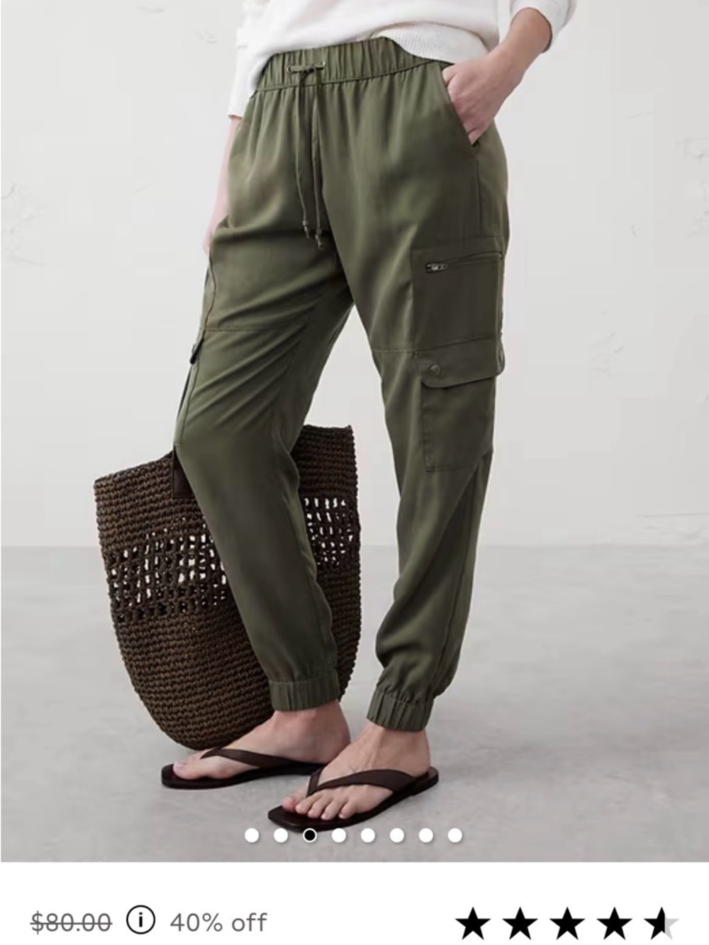 Banana Republic Olive Green Cargo Jogger Pants - Women NWOT